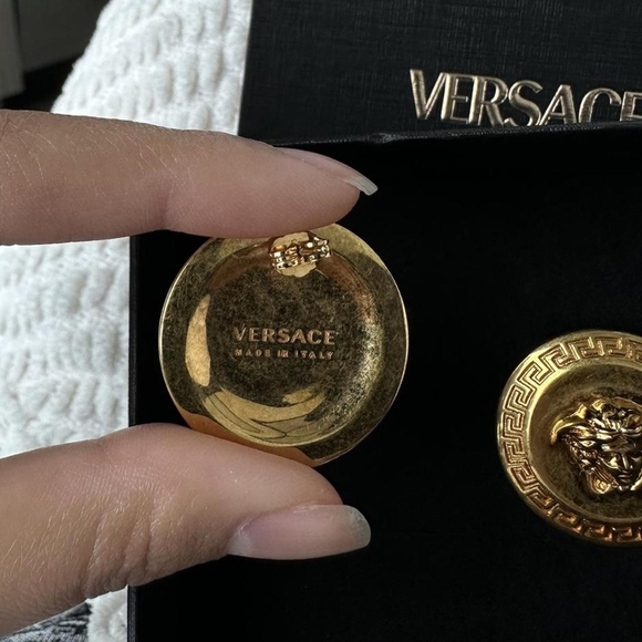 Authentic Versace Tribute Coin Medallion Earrings - Picture 11 of 13